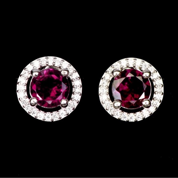 Set! Natural Garnet Ring, Earrings & Pendant Necklace in 925 Sterling Silver. - Picture 3 of 14